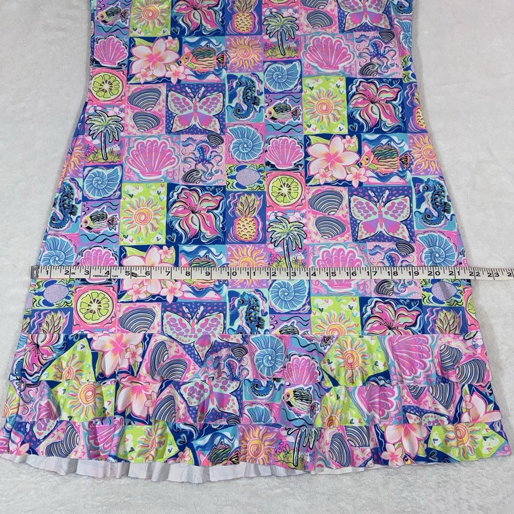 Lulu-B Moma Ruffle Hemline Sleeveless Dress Sz MD Cruise Resort UPH 50 Stretch - Picture 12 of 12